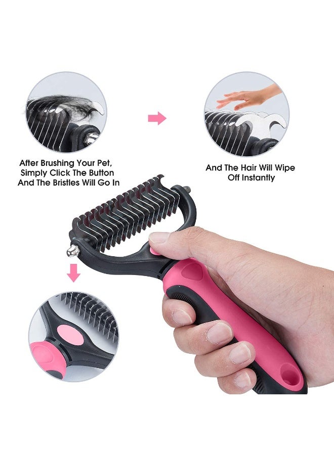 Pet Grooming Rake - Double-Sided Deshedding Dematting Tool, Undercoat Rake for Dogs & Cats, Extra-Wide Dog Grooming Brush & Deshedder Comb for Long Hair, Reduces Shedding 95% - Image 3